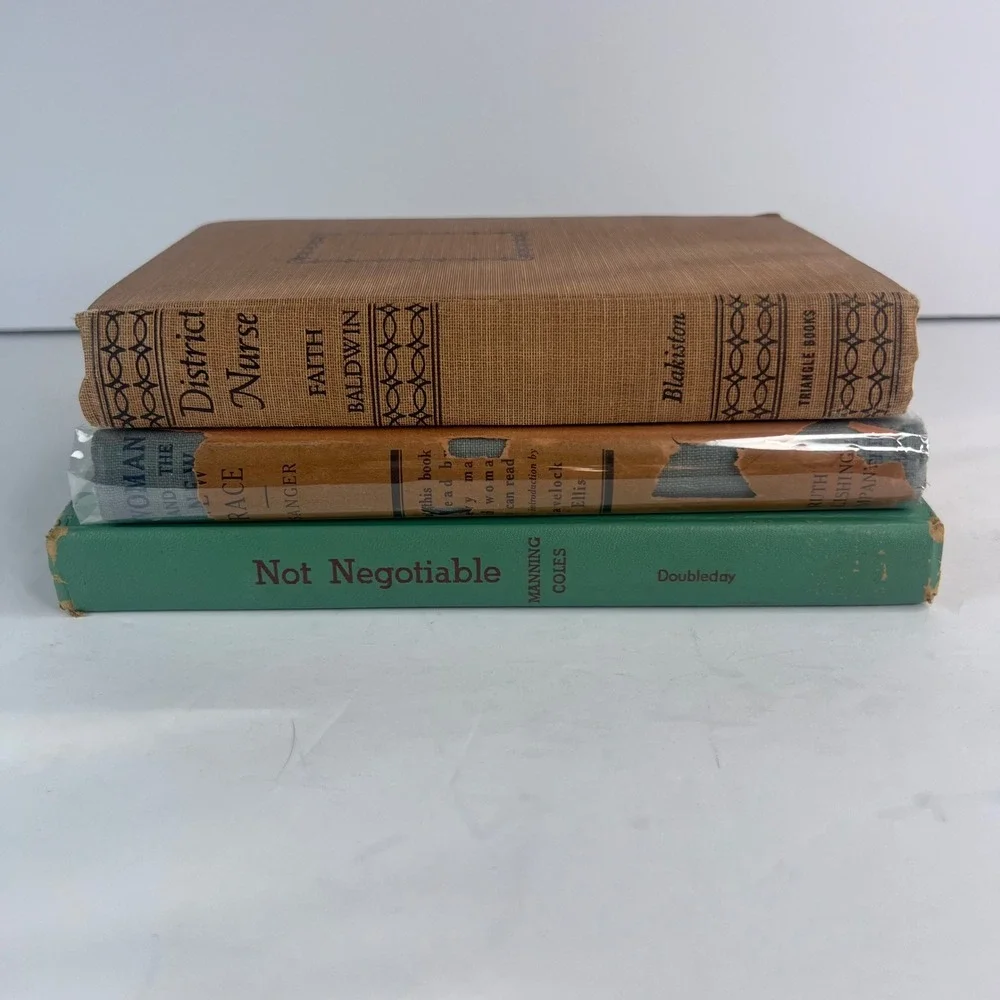 Vintage Antique Book Lot 1920s-40s Hardcover Pastel Earthtones Decor USA‎